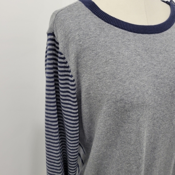 Nautica Women's Gray Navy Blue Striped Long Sleeve Sailing Sweater Size … - Picture 3 of 10